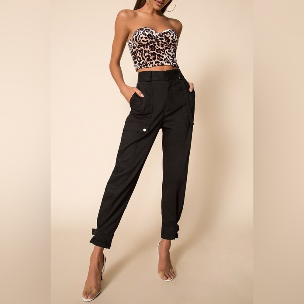 Bardot Revolve Riley Cargo Pants Black Size 8 (Medium)